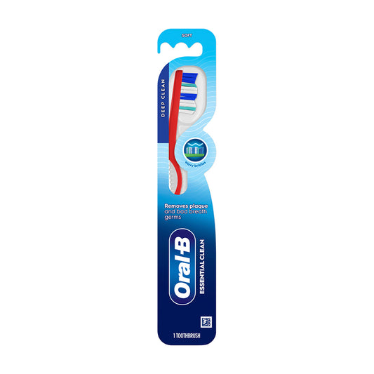 Oral-B Essential Clean Toothbrush, Removes Plaque, Soft, 1 Count