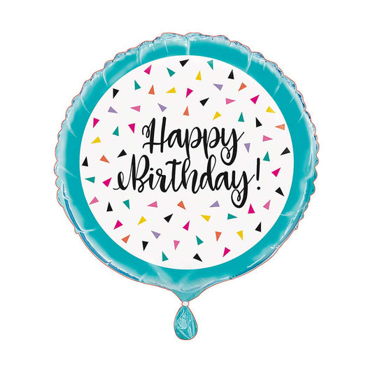 Unique Party! Triangle Confetti 'Happy Birthday!' Balloon