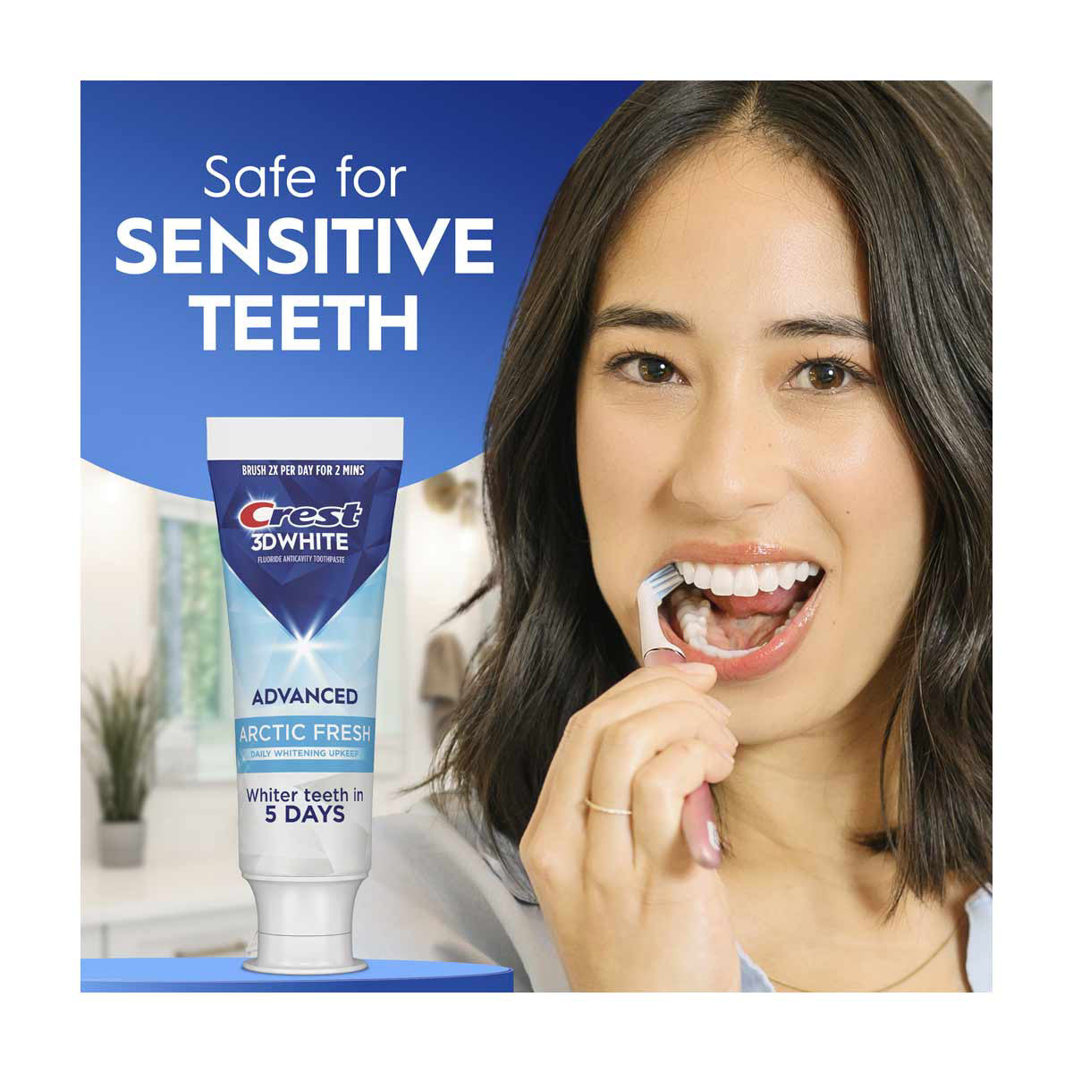 Crest 3DWhite Advanced Teeth Whitening Toothpaste, Arctic Fresh, 2.4 oz