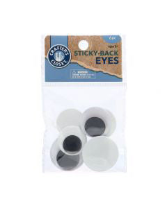 Crafter's Closet Sticky-Back Wiggle Eyes, 6 ct