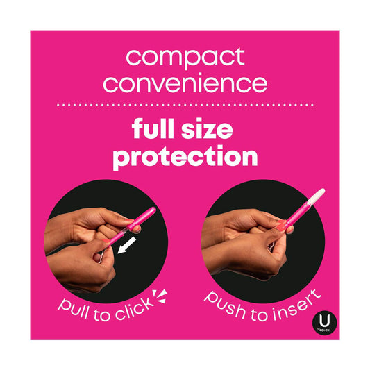 U by Kotex Click Compact Tampons, Super Plus, Unscented, 32 ct