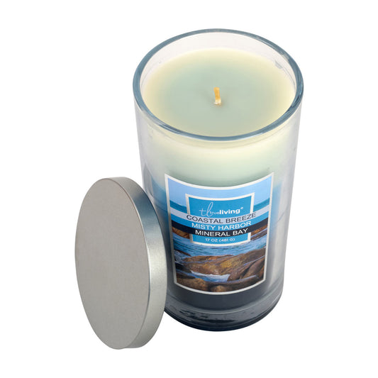 True Living Triple-Layer Scented Candle, Coastal Breeze, Misty Harbor & Mineral Bay, 17 oz