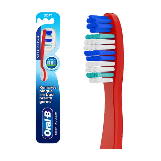 Oral-B Essential Clean Toothbrush, Removes Plaque, Soft, 1 Count