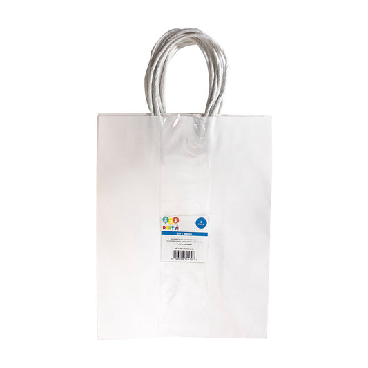 321 Party! Value Size Gift Bags - White, 10 ct