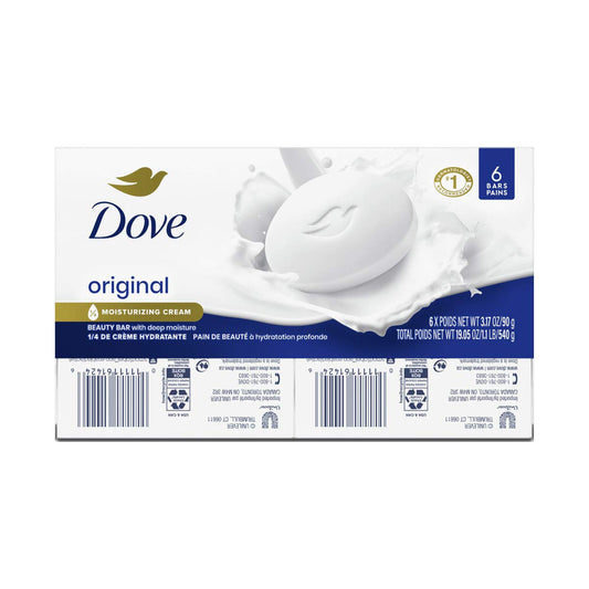 Dove Beauty Bar Soap, Original, 3.17 oz, 6 ct