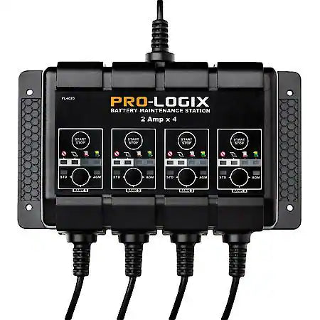 12V 4x2A SOLAR PRO-LOGIX 4-Bank Battery Maintenance Station
