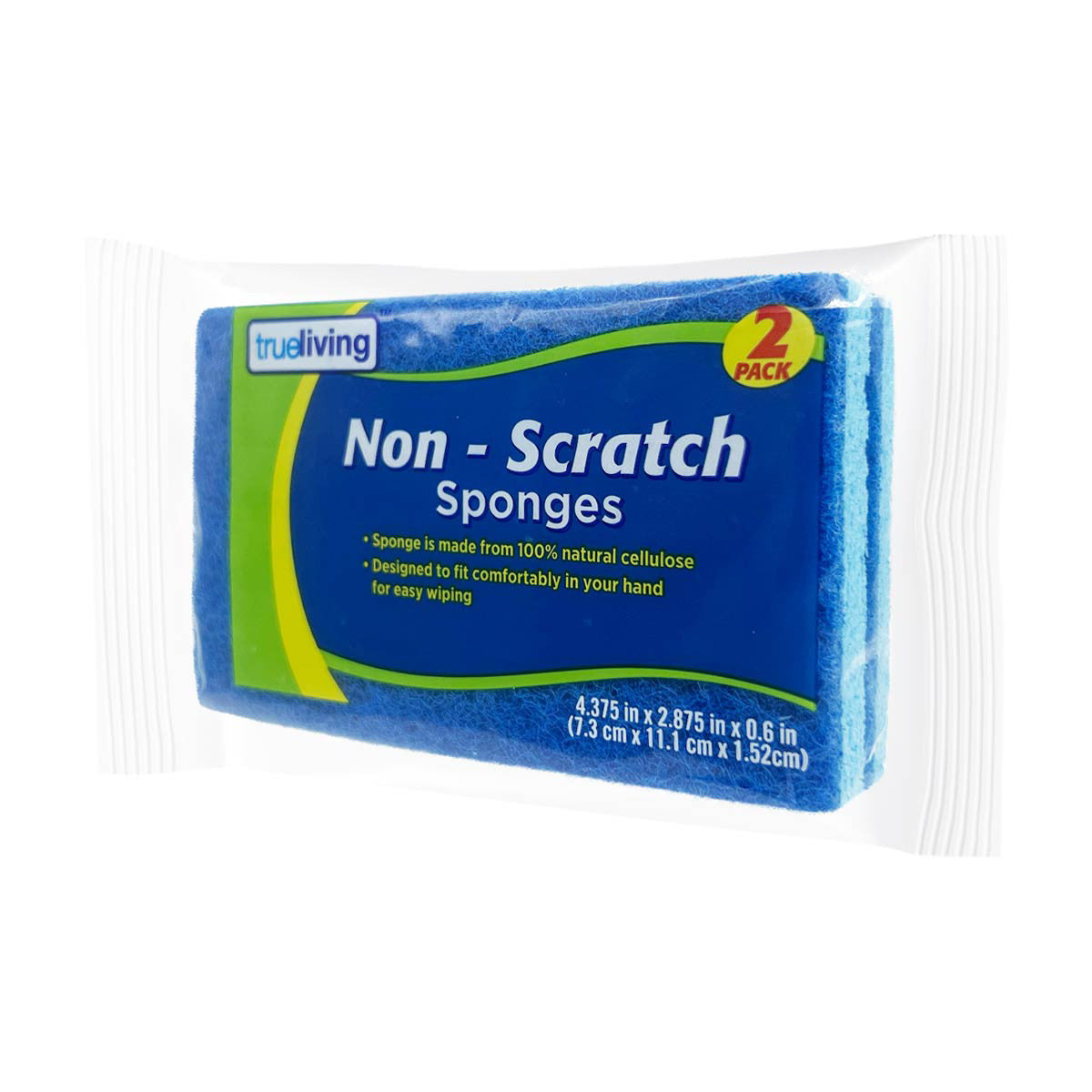 TrueLiving Non-Scratch Sponges, 2 pk