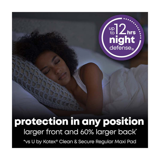 U by Kotex Security Maxi Feminine Pads, Overnight Absorbency, Unscented, 40 ct