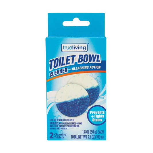 TrueLiving Toilet Bowl Cleaner with Bleaching Action Tablets, Twin Pack, 3.5 oz