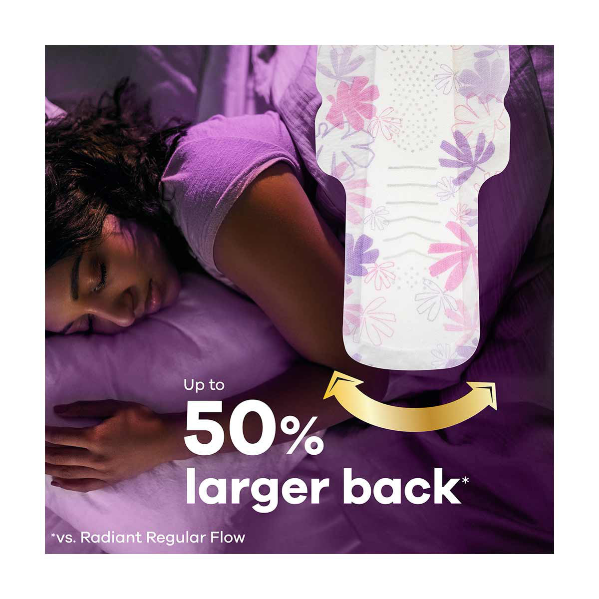 Always Radiant with Flexfoam Pads, Overnight, 20 ct