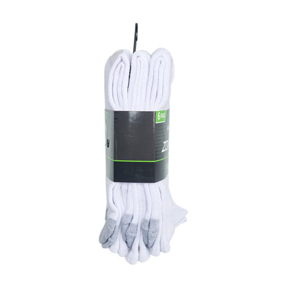 Zone Pro Men's Half Cushion Tube Socks, Shoe Size 6-12, White, 6 pk