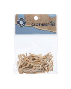 Crafter's Closet Mini Clothespins, 50 ct
