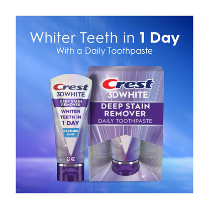 Crest 3DWhite Brilliance Deep Stain Remover Dazzling Mint Toothpaste, 2.1 oz