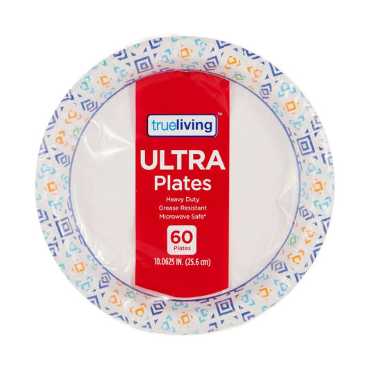 True Living Ultra Paper Plates, 60 Count