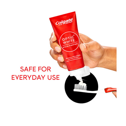 Colgate Optic White Stain Fighter Teeth Whitening Toothpaste, Clean Mint Paste ‚Äì 4.2 ounce