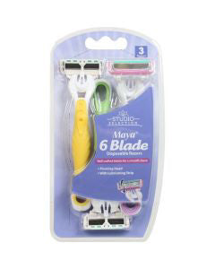 Studio Selection Maya 6 Blade Disposable Razors, 3 ct