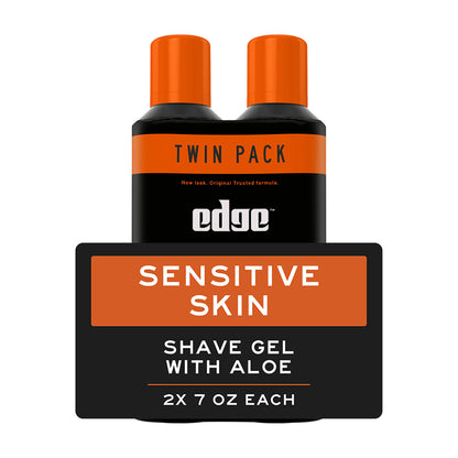 Edge Sensitive Skin Shave Gel with Aloe Twin Pack, 7 oz, 2 ct