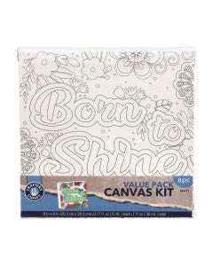 Crafter's Closet Value Pack Color-In Canvas Kit, 8 pc