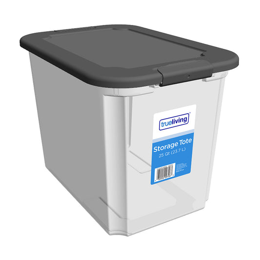TrueLiving 25 Quart Latching Box, Gray, 1 ct
