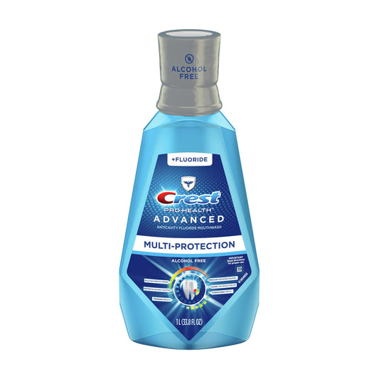 Crest Pro-Health Advanced Multi-Protection Mouthwash/Mouth Rinse, Alcohol Free, Anticavity Fluoride, Extra Deep Clean, Fresh Mint, Contains CPC (cetylpyridinium chloride) Inactive Ingredient - 1 L (33.8 fl oz)