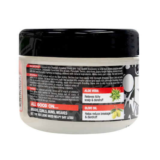 Via Natural Braiding Shine Jelo Extra Strength, 8 oz