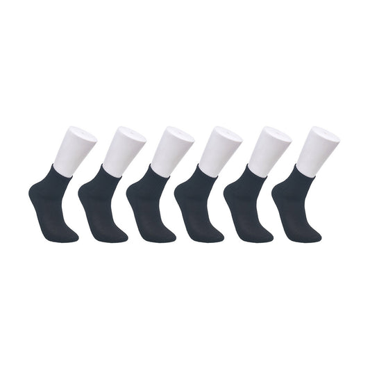 Zone Pro Men's Half Cushion Mid Crew Socks, Black, 6 Pair