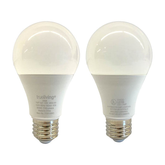 TrueLiving LED Soft White Light Bulbs - 75W/12W, 2 ct