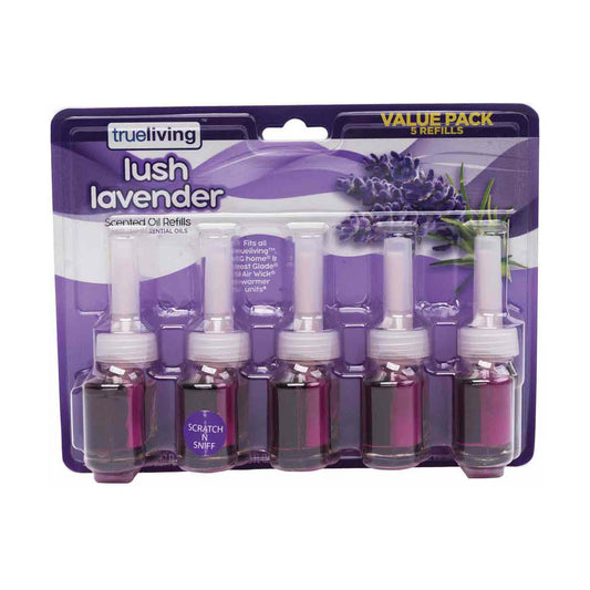 TrueLiving Scented Oil Refills Value Pack, Lush Lavender, 5 pk