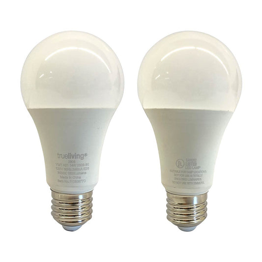 TrueLiving LED Soft White Light Bulbs - 100W/14W, 2 ct