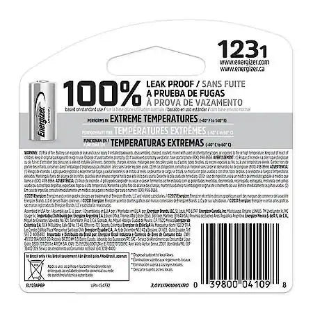 123 Lithium Batteries (1 Pack), 3V Photo Batteries