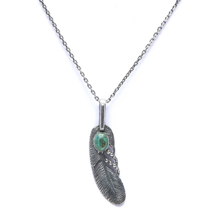 Turquoise Feather Necklace