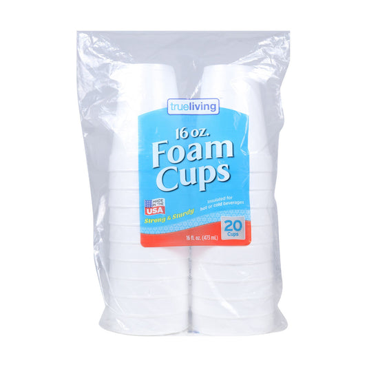 TrueLiving 16 oz Foam Cups, 16 ct