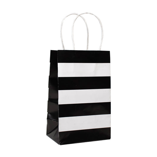 321 Party! Value Size Gift Bags - Black & White, 10 ct