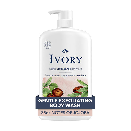 Ivory Gentle Exfoliating Body Wash, Notes of Jojoba Scent, 35oz