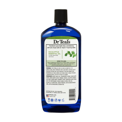 Dr Teal's Foaming Bath with Pure Epsom Salt, Relax & Relief with Eucalyptus & Spearmint, 34 fl oz