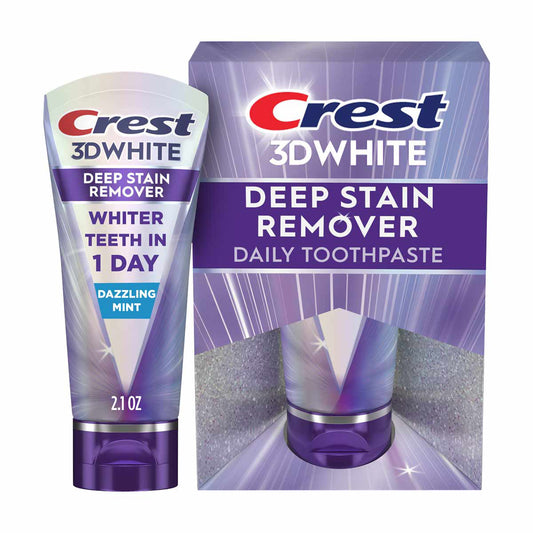 Crest 3DWhite Brilliance Deep Stain Remover Dazzling Mint Toothpaste, 2.1 oz