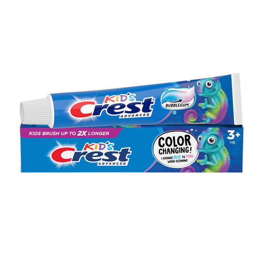 Crest Advanced Kid's Fluoride Toothpaste, Bubblegum Flavor, 2.9 oz