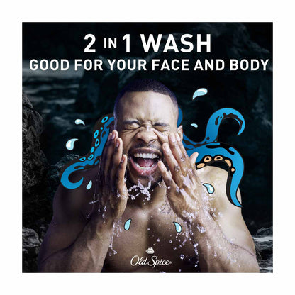 Old Spice Cleansing Body Wash for Men, 24/7 Shower Clean, Krakengard, Deep Ocean Scent, 16 oz