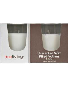 Trueliving Unscented White Votive Candles, 2 ct