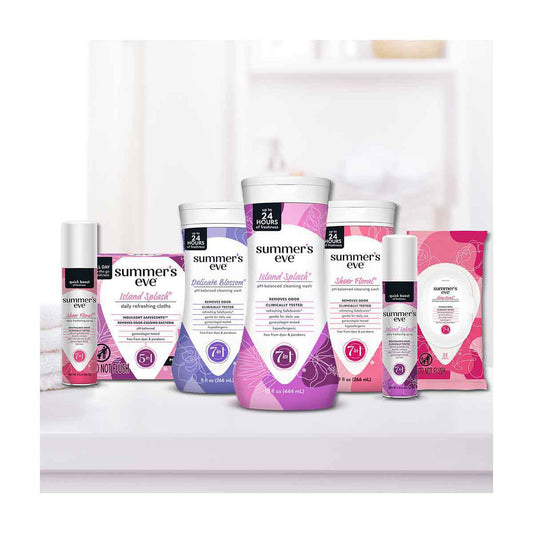 Summer's Eve Sheer Floral Daily Refreshing Cloths, pH-Balanced, 12 ct