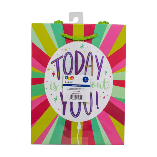 321 Party! Birthday Gift Bags Premium Design, 2 ct