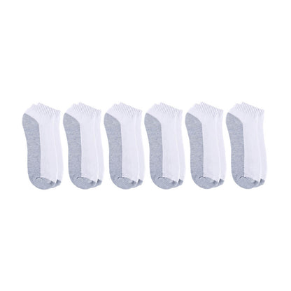 Zone Pro Men's Half Cushion No Show Socks, White, Shoe Size 6 - 12, 6 pk