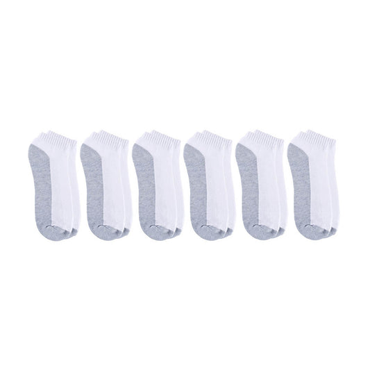 Zone Pro Men's Half Cushion No Show Socks, White, Shoe Size 6 - 12, 6 pk
