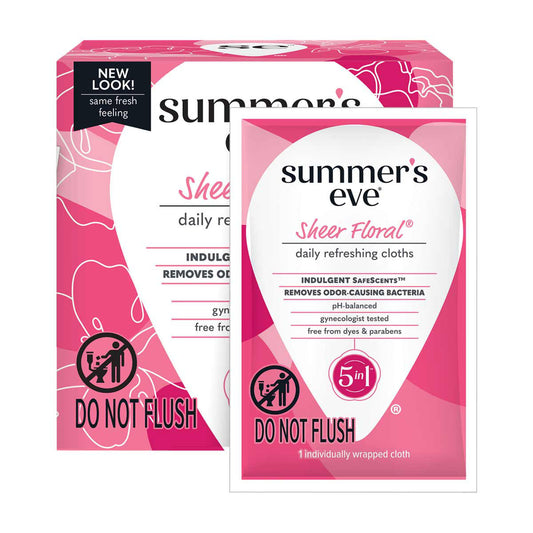 Summer's Eve Sheer Floral Daily Refreshing Cloths, pH-Balanced, 16 ct