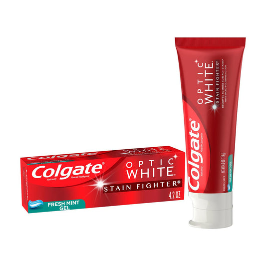 Colgate Optic White Stain Fighter Whitening Toothpaste Gel with Fresh Mint Flavor