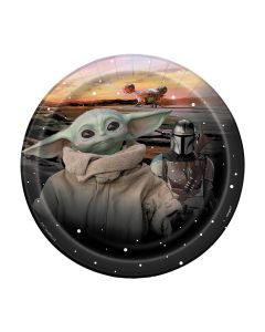 Unique 7" Star Wars The Mandalorian The Child Baby Yoda Party Plates, 8 ct