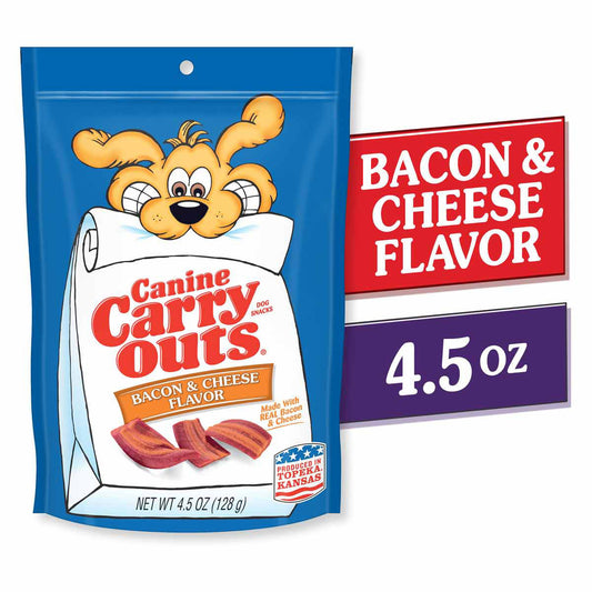 Canine Carry Outs Bacon & Cheese Flavor Dog Treats, 4.5 oz