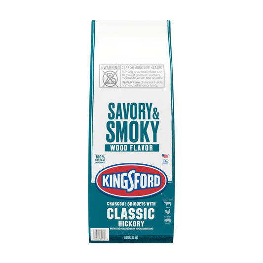 Kingsford Charcoal Briquettes with Classic Hickory, BBQ Charcoal for Grilling, 8 Pounds