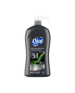 Dial Men 3in1 Recharge Cedar Leaf Body, Hair, and Face Wash, 32 fl oz