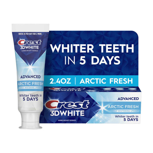 Crest 3DWhite Advanced Teeth Whitening Toothpaste, Arctic Fresh, 2.4 oz